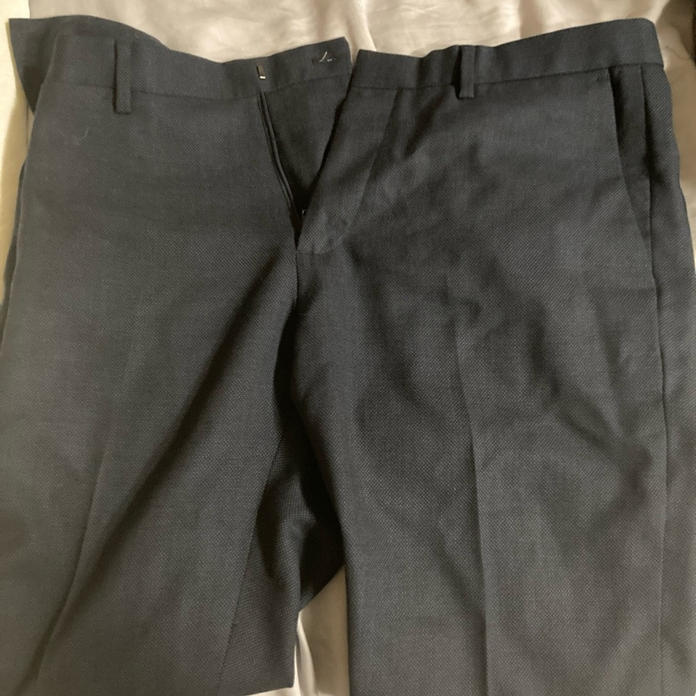 Banana Republic Navy Tailored Slim Fit Pants Wool Dark Navy 31x30